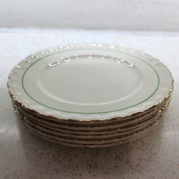 Vintage Cream Petal Tea Plates Set of 6 - Picture 1 of 6